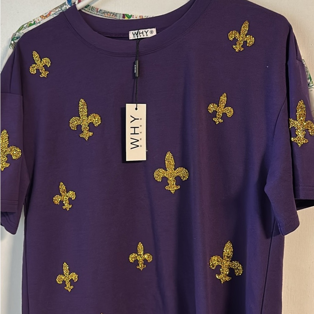WHY Purple Top with Gold Accents